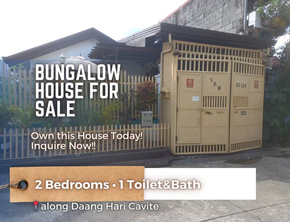 Bungalow House For Sale along Daang Hari Road Bacoor Cavite
