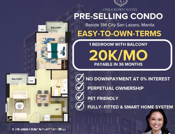 Megaworld One Crown Suites One Bedroom with Balcony Preselling Condo in Manila