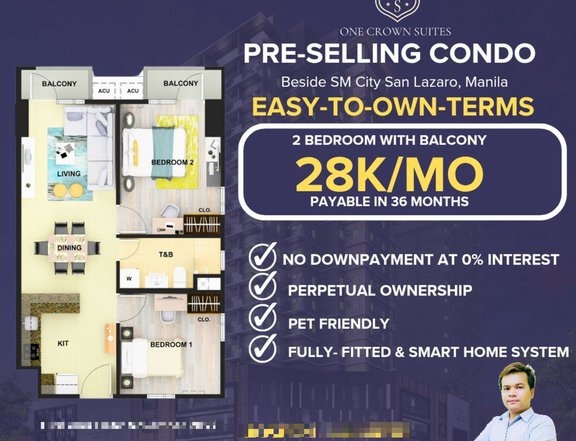 Own a 2-Bedroom Unit with Balcony for only 28K/month!