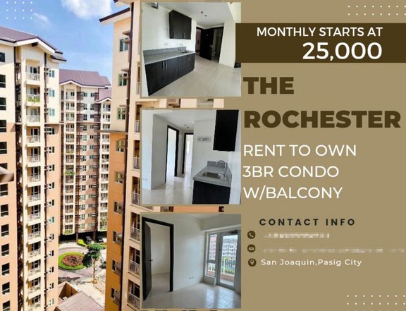 25K MONTHLY 3BR WITH BALCONY RFO RENT TO OWN CONDO ROCHESTER NEAR BGC