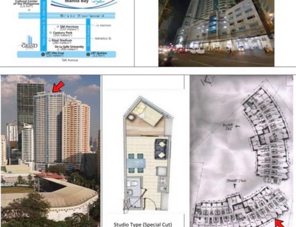 Studio unit at The Grand Towers 2  in Malate, with Manila Bay view