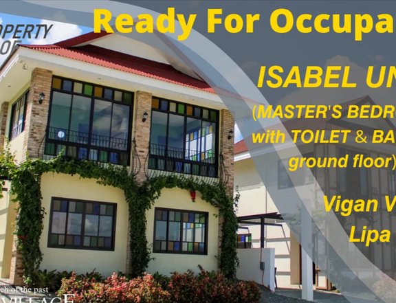Ready-for-occupancy 3-bedroom Vigan-design house unit in Lipa City