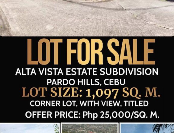 1097 sqm Residential Lot For Sale at Alta Vista Pardo cebu city