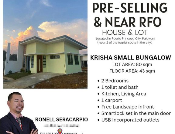 Krisha Small Bungalow House For Sale in Puerto Princesa City Palawan