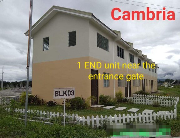 END unit 2-bedroom Rowhouse For Sale in Castillejos Zambales
