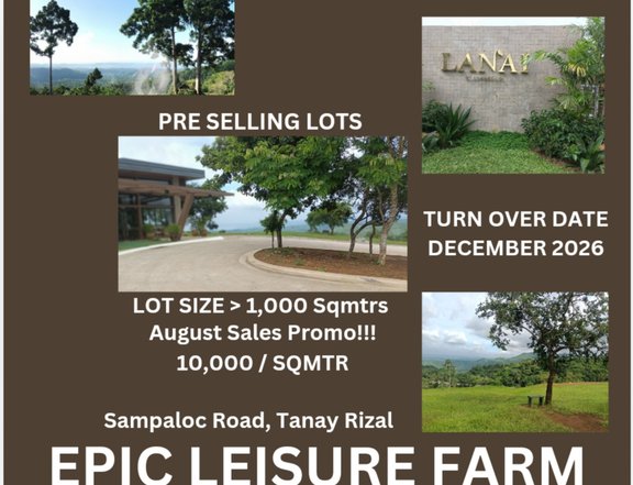 1,000 sqm Residential Farm For Sale in Tanay Rizal