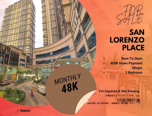 2 Bedroom Condo in Makati Rent to Own as low as 48K Monthly San Lorenzo Place