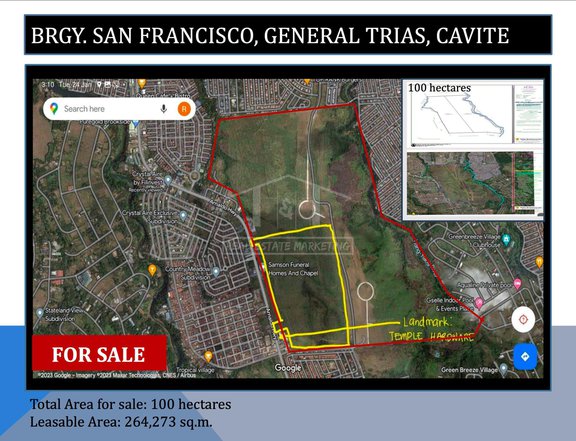 100 hectares commercial lot for sale