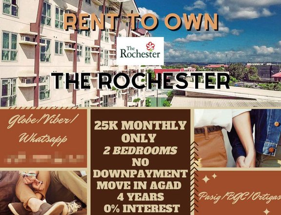 3BR Condo MOVEIN PASIG 25k Monthly RENT TO OWN ROCHESTER BGC RFO