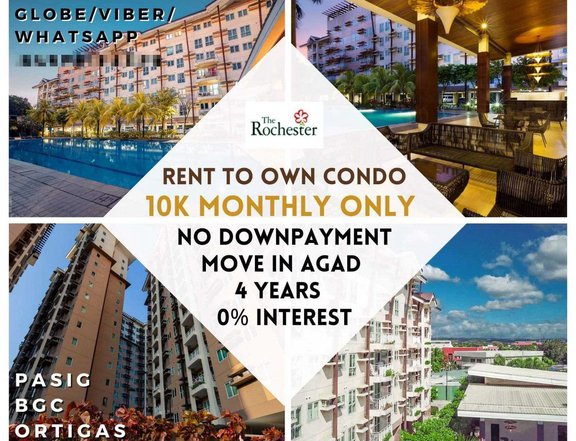 9K Monthly MOVEIN PASIG 1BR RENT TO OWN ROCHESTER 150k DP Ortigas BGC
