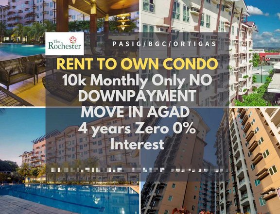 2BR RENT TO OWN 200k DP Rochester PASIG 1BR 9k Monthly MOVEIN BGC RFO