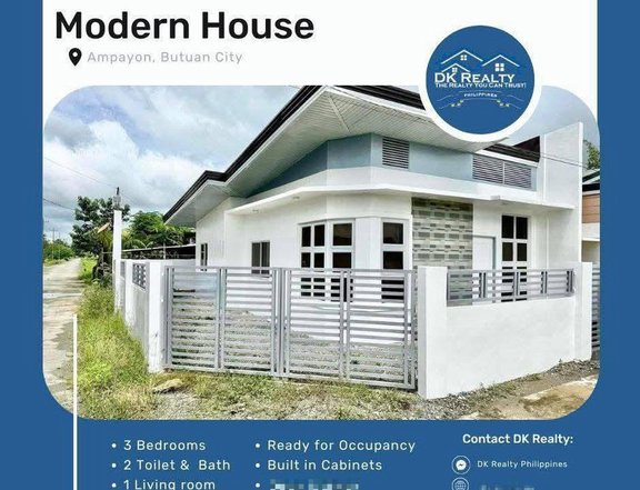 Ready For Occupancy 3-bedroom Bungalow House For Sale in Butuan Agusan Del Norte