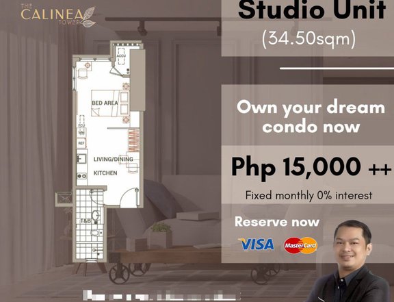 The Calinea Tower 33.50sqm Residential Studio condo for sale in Caloocan