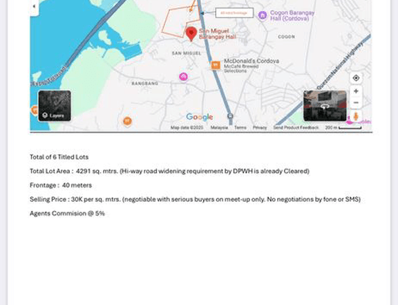 Commercial Lot for sale ideal for Commercial Arcade or Condo or Warehouse