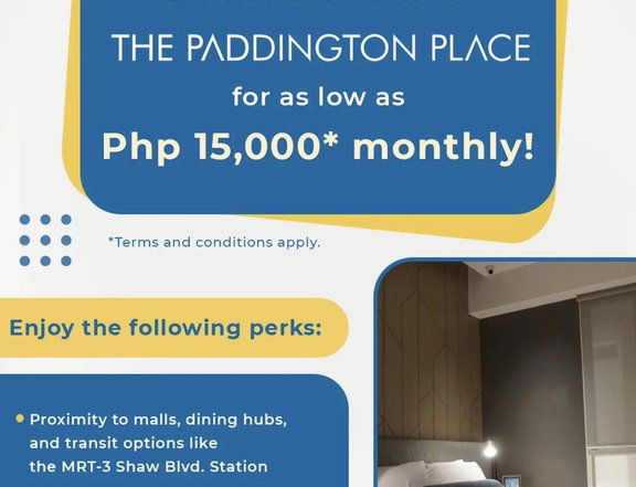 15,000 Monthly - 1BR in Shaw Mandaluyong! PRE-SELLING UNITS!