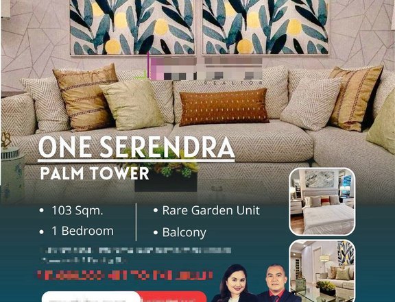 103.00 sqm 1-bedroom Rare Garden Unit For Sale at One Serendra