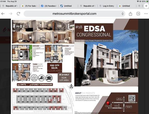 3-bedroom Townhouse For Sale in Quezon City / QC Metro Manila