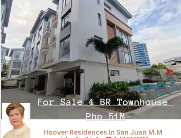 For Sale 4 Bedroom Townhousein Hoover Residences in San Juan Metro Manila