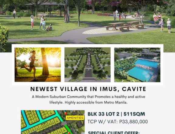 511 sqm Residential lot for Sale in CALEIA Vermosa Imus Cavite