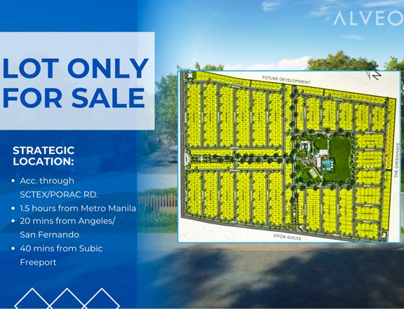 Lot Only For Sale in Corvia by Ayala Land near Clark Airport Pampanga