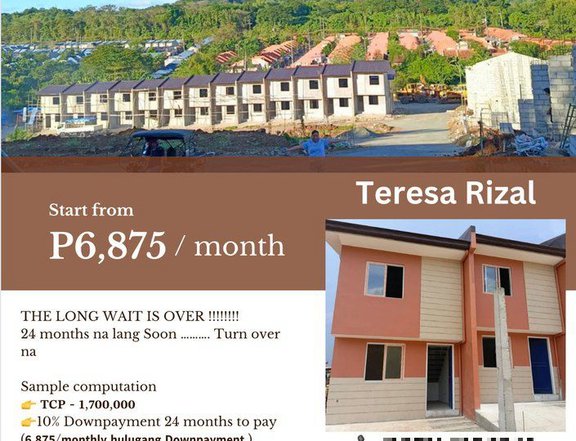 RENT TO OWN TOWNHOUSE IN TERESA RIZAL