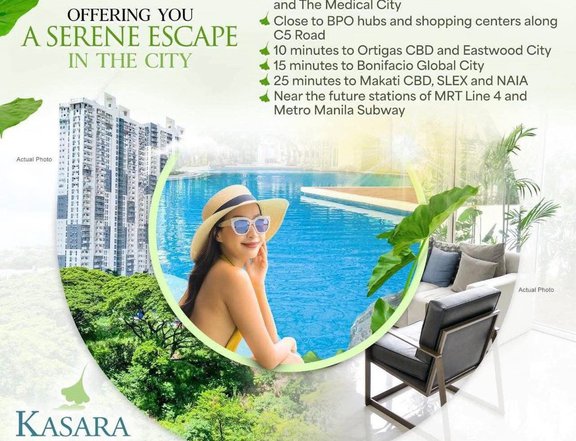 44.80 sqm 1-Bedroom FOR SALE Ready for Occupancy in Kasara Urban Resort Pasig nr Ortigas,SM Megamall