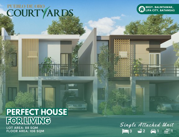 3-bedroom Single Attached House For Sale in Lipa Batangas