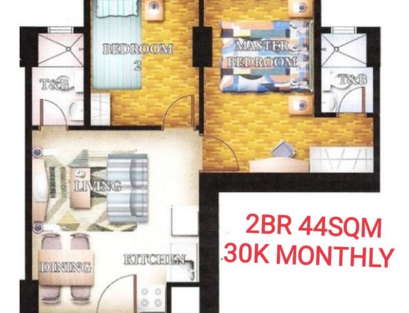 2BR 44sqm RFO Rent to Own Condo in San Lorenzo Place Makati!