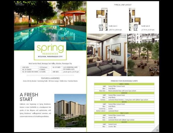 SMDC SPRING RESIDENCES For sale in PAranaque 2bedroom unit condo