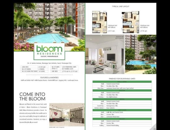 SMDC BLOOM RESIDENCES PRE-SELLING CONDO UNIT for SALE in PARANAQUE
