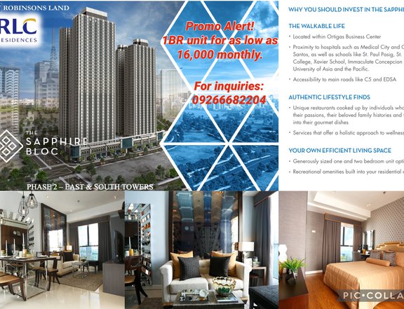 FOR SALE! The Sapphire Bloc 1 Bedroom unit for only 16k monthly