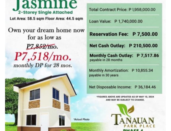 2- bedroom Townhouse for Sale in Tanauan Batangas