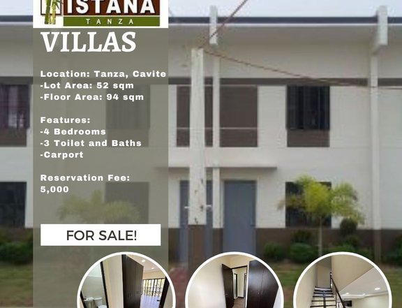 4BR 3-Storey Townhouse For Sale in Tanza Cavite