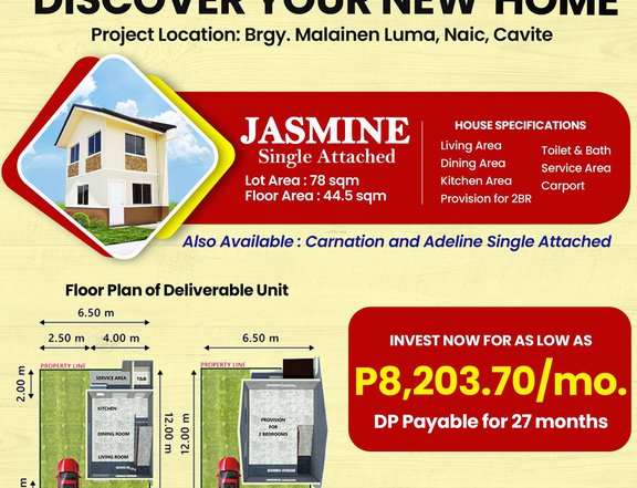 Single Attached  House and Lot for Sale in Naic Cavite (2bedroom provision)