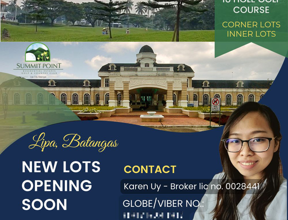 NEW LOTS Summit Point Lipa facing golf clubhouse in Batangas