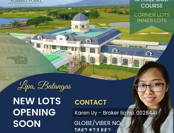 Summit Point Lipa 18k per sqm prime location golf course in Batangas