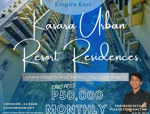 44.80 sqm 1-bedroom Condo For Sale at Kasara Urban Resort Residences in Pasig Metro Manila