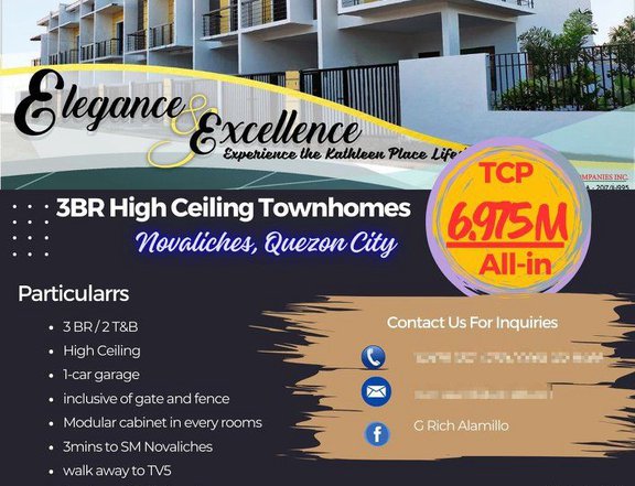 3BR High Ceiling Townhomes in Novaliches Quezon City