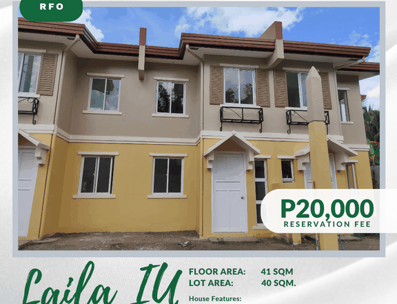 Laila Inner Unit, Move-in Ready at Camella Negros Oriental, Dumaguete