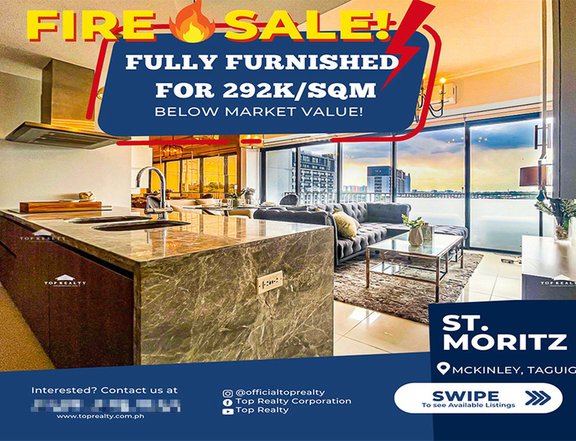 For Sale: 2BR Condo in Mckinley, Taguig, St. Moritz FIRE SALE!