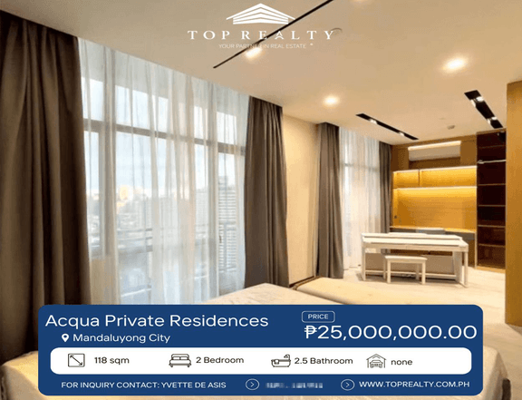 For Sale Acqua Private Residences 2 Bedroom 2BR Condo in Mandaluyong