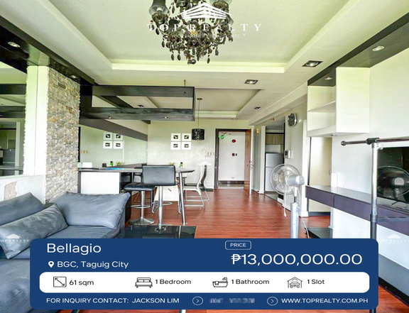 For Sale: Bellagio 1 Bedroom 1BR Condo in BGC, Fort Bonifacio, Taguig