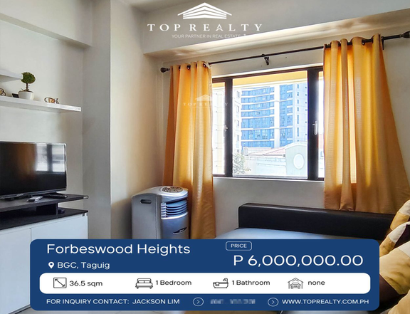 For Sale:1BR 1 Bedroom Condo at Forbeswood Heights, BGC, Taguig City