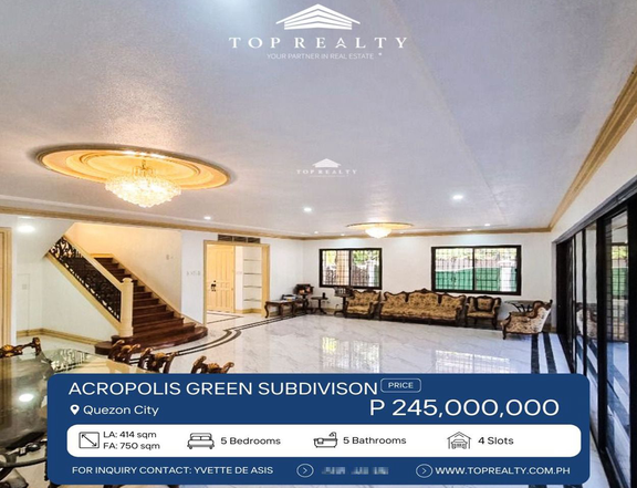 House&Lot  5Bedroooms 5BR for Sale in Quezon City at Acropolis Green