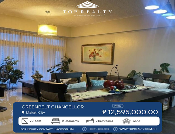 2-BR Condo Unit For Sale | Greenbelt Chancellor, Makati City