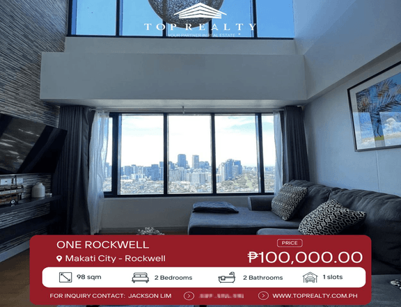 2 Bedroom 2BR Condo for Rent at One Rockwell in Makati City - Rockwell