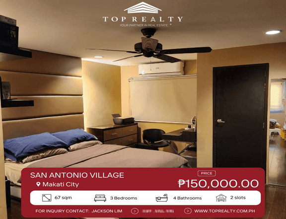 San Antonio Village 3Bedroom 3BR Townhouse for Rent in Makati City