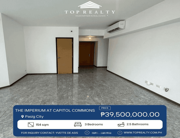 For Sale: 3BR Condoin Pasig City at THE IMPERIUM AT CAPITOL COMMONS