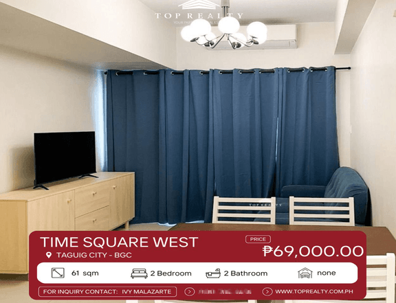 For Rent:Condo in Time Square West 2 Bedroom 2BR in BGC Taguig