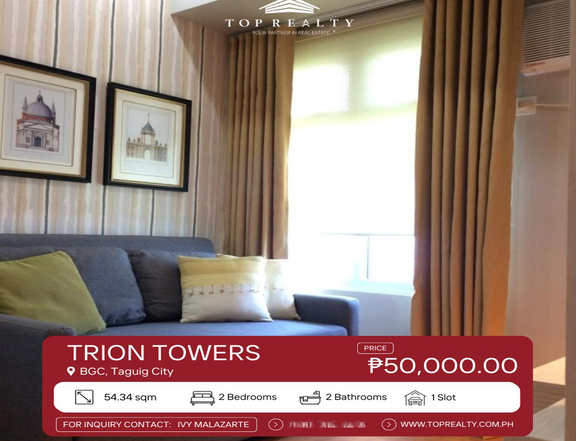For Rent: 2BR 2Bedroom Condominium in BGC, Taguig City at Trion Towers